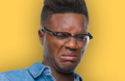 person with the expression of disgust