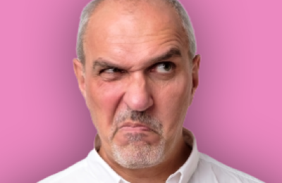 person with an inner brow raise expression