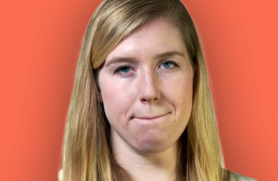 person with a lip press expression