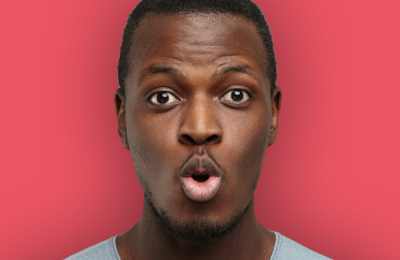 person with a lip pucker expression