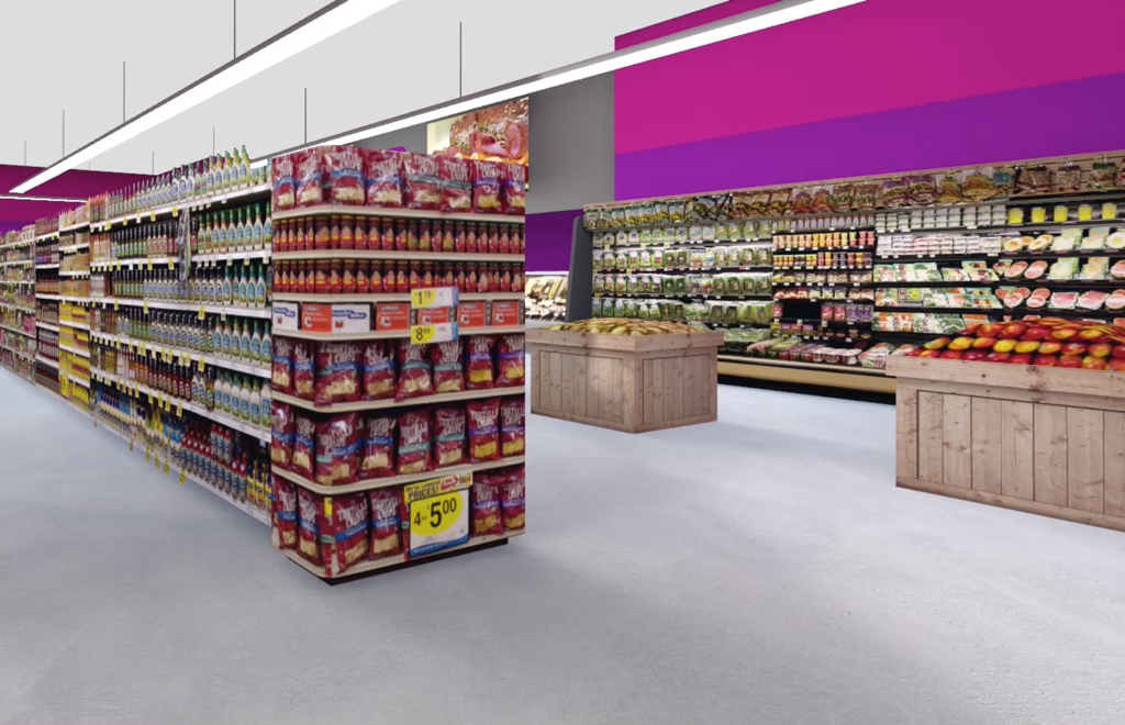 VR Retail Environment of grocery store