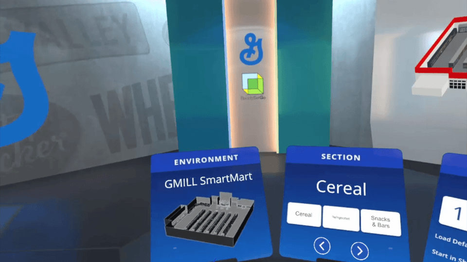 Hub in VR environment