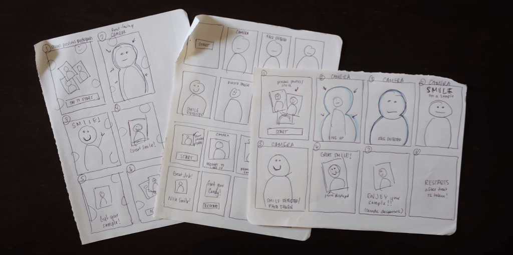 Smile Sampler paper sketches