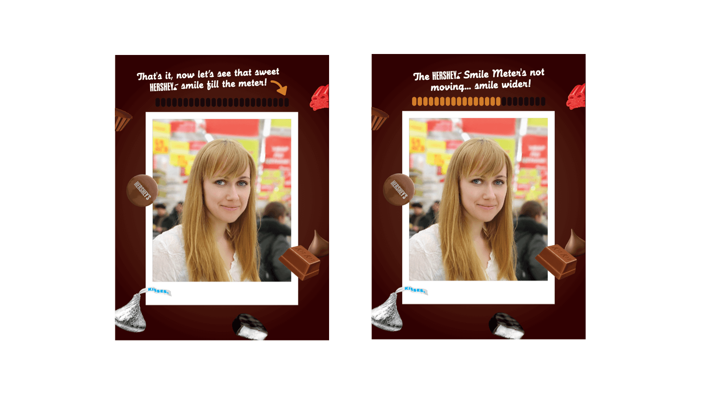Hershey's Smile Sampler UI: Smile Detection Screens