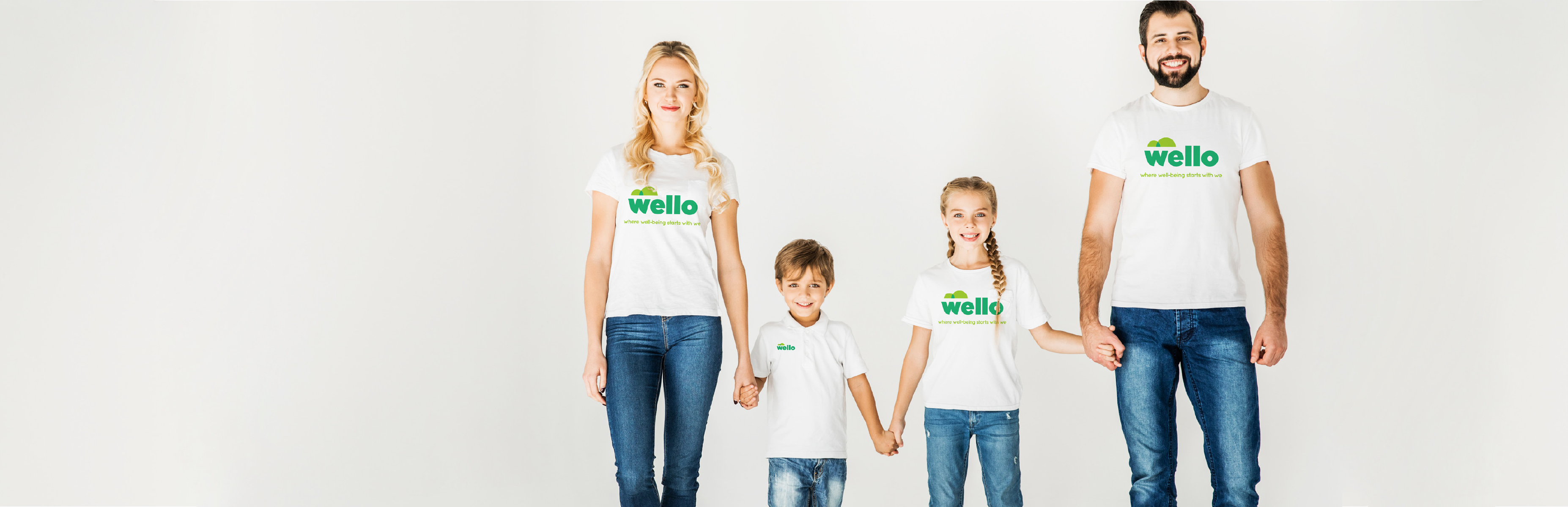 Wello branded t-shirt worn outdoors