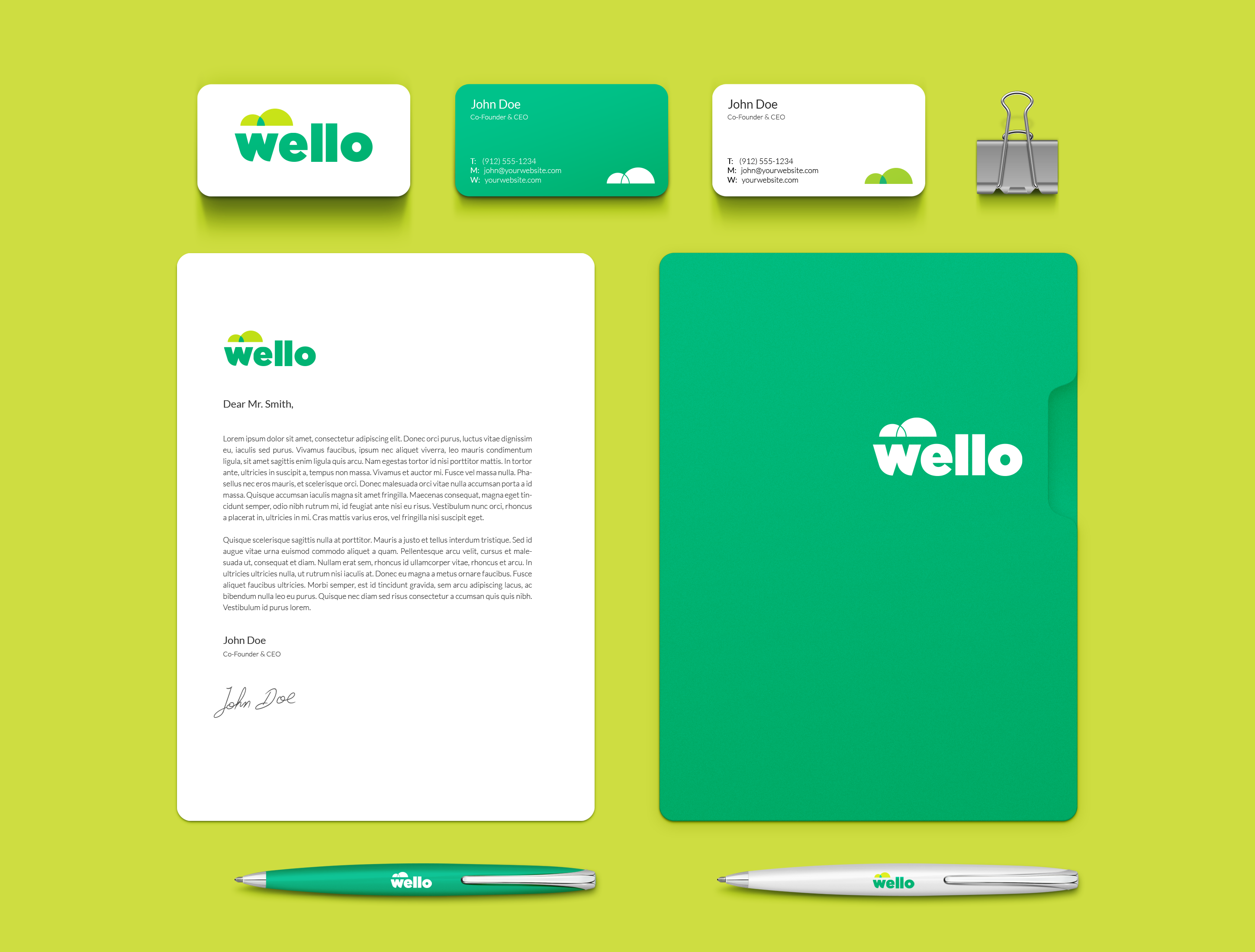 Wello branding collateral